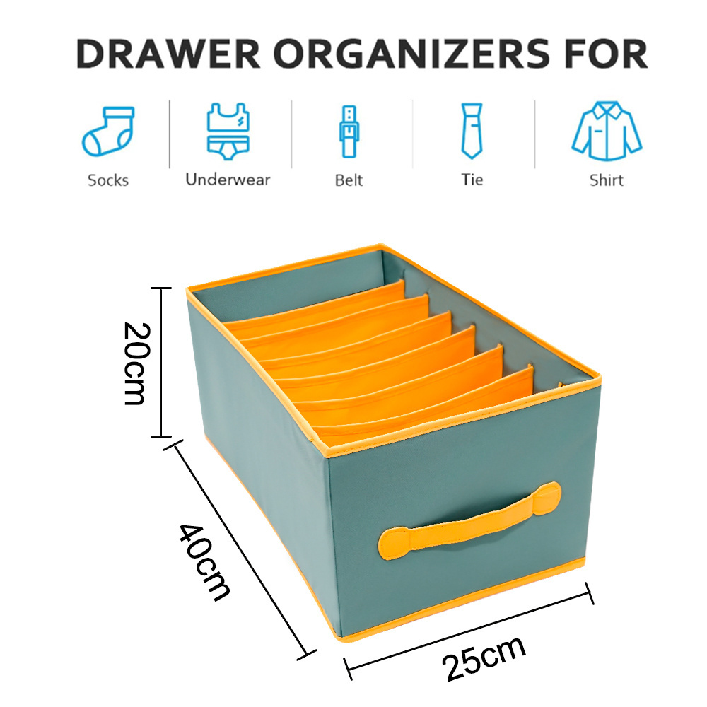 Compartment Closet Storage 7 Grids Clothes Organizer Closet Storage Wardrobe Clothes Organizer For Socks Skirts Jeans