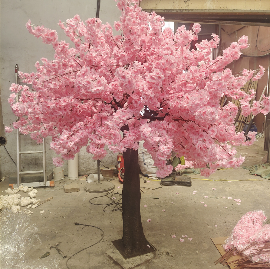 Factory Price OP Large Size Pink Plants Artificial Pink Cherry Blossom Trees