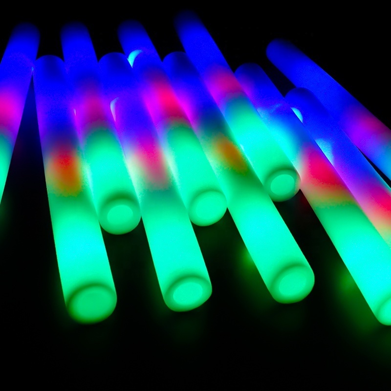 Hot Sales Factory Price Custom Wholesale Party Supplies Multi-Color Flashing Foam LED Light Up Foam Sticks Led Foam Glow Stick