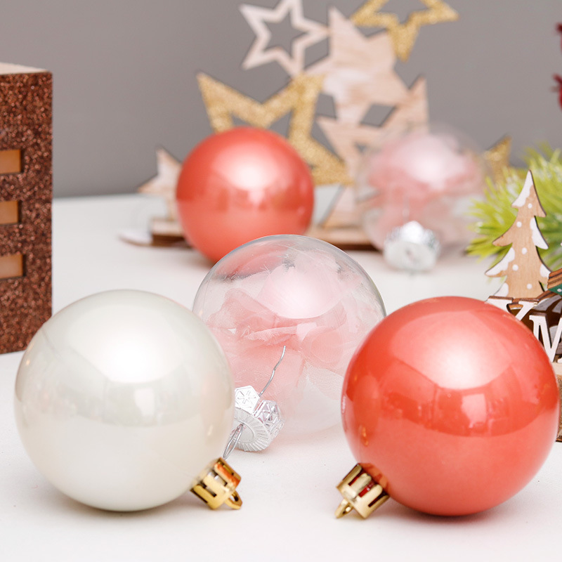 Small MOQ Custom Logo 6cm 8cm Transparent Christmas Tree Ornament Ball For Holiday Decor