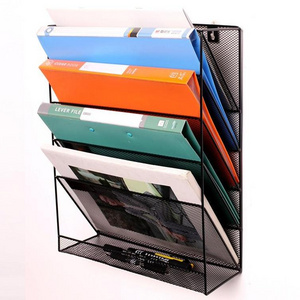 OwnerParty Multi-functional Storage Metal Mesh Document File Holder/Magazine Rack File Wall-mounted Folder Rack Desk Organizer