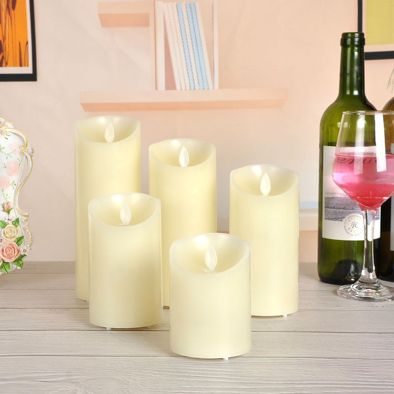 Flickering Flameless Candles Decorative Flameless  Flickering Pillar Led Candle Lights for Home Decoration