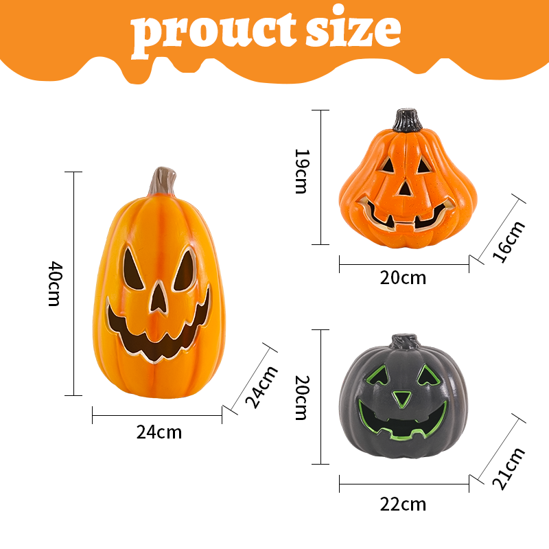 Halloween Prop Orange Pre-Lit Lantern Light Up Trick Or Treat Led Halloween Pumpkin For Holidays Decorations