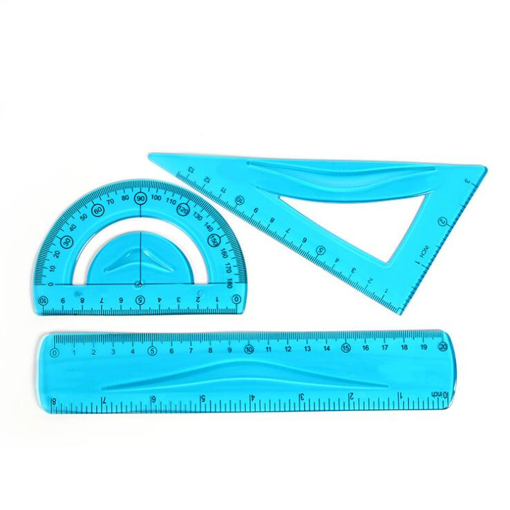 Measuring Tool Stationery Transparent Colorful Fashion Students 30CM Soft Flexible Straight PVC Ruler