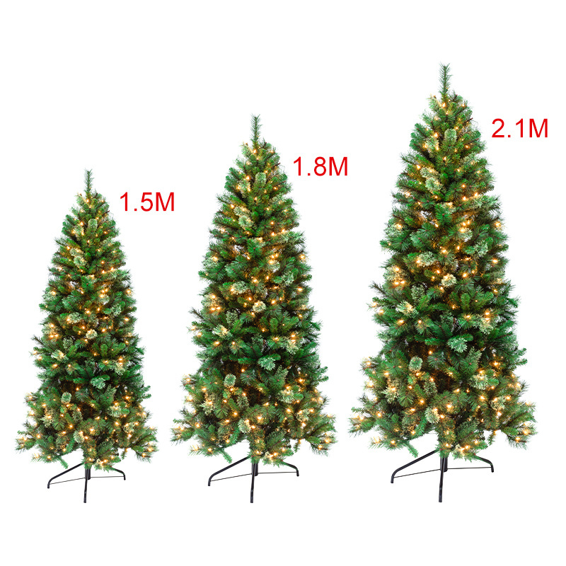 PE PVC Mixed Snow Artificial Tree White LED Christmas Tree with Lights and Snow Effect arbol de navidad Christmas Decorations