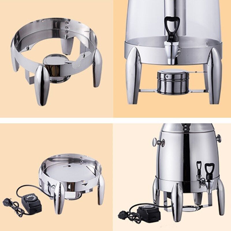 12L Coffee Urn With Fuel Holder  Stainless Steel pc bucket Beverage Dispensers can Continuous Buffet Catering Hot & Cold Drinks