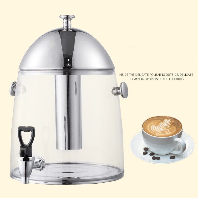 12L Coffee Urn With Fuel Holder  Stainless Steel pc bucket Beverage Dispensers can Continuous Buffet Catering Hot & Cold Drinks