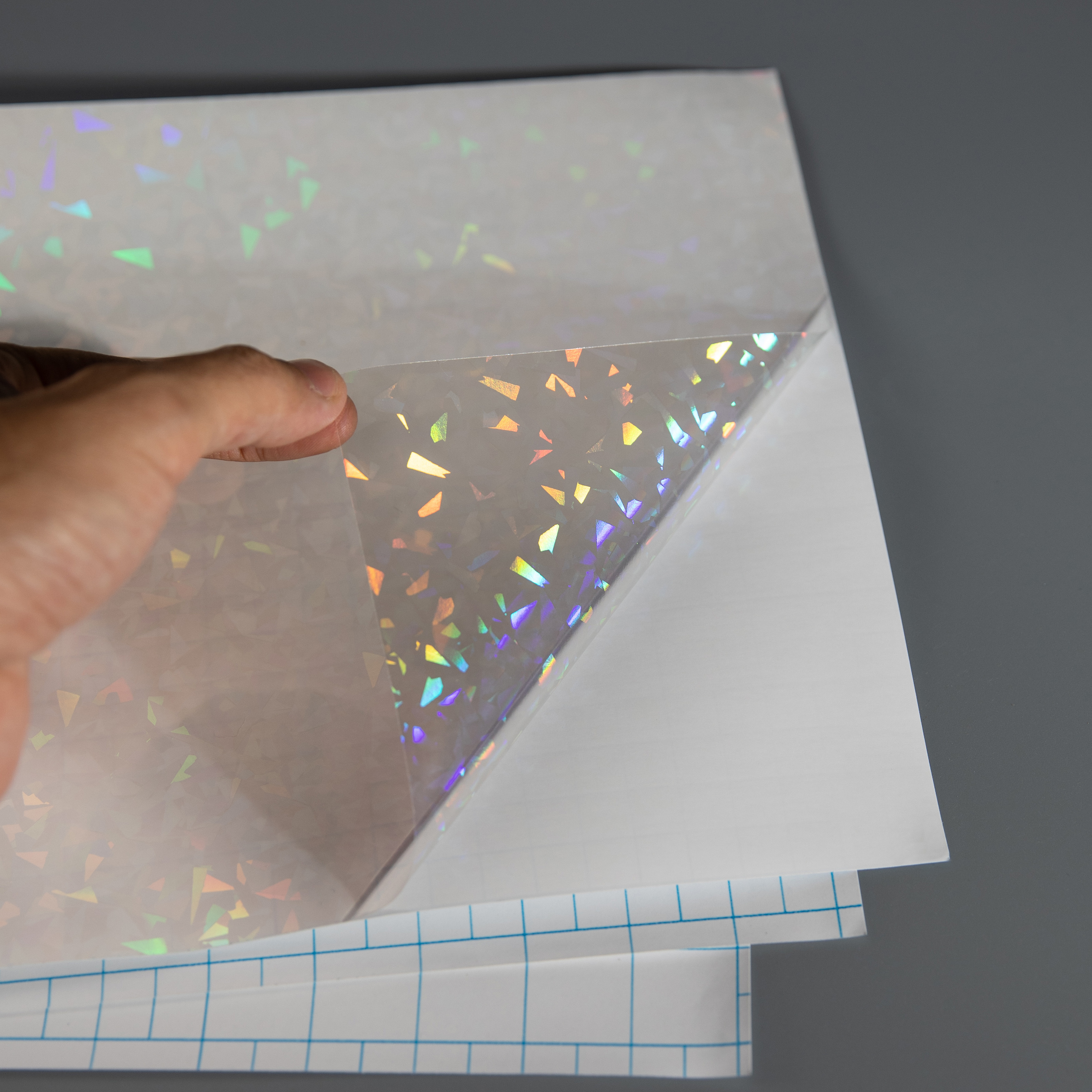 Holographic Overlay Film A4 Lamination Vinyl Sheet Cold Holographic Star Self Adhesive Transparent Holographic Lamination Film