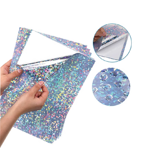 Ownlikes 2023 Holographic Material Hologram PP Pet Sticker Film Vinyl Heart Star Sheet Sticker Paper Waterproof Shenzhen Acrylic