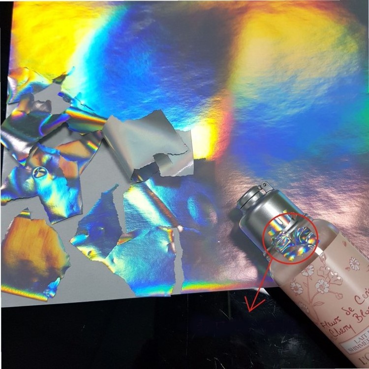 custom hologram stickers eggshell vinyl roll A4 graffiti holographic eggshell sticker paper