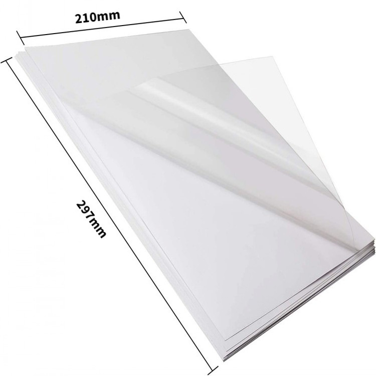 High quality Clear Self Adhesive A4 Waterproof Label Inkjet Stickers Paper Full Sheet Transparent Vinyl Sticker Printer Paper