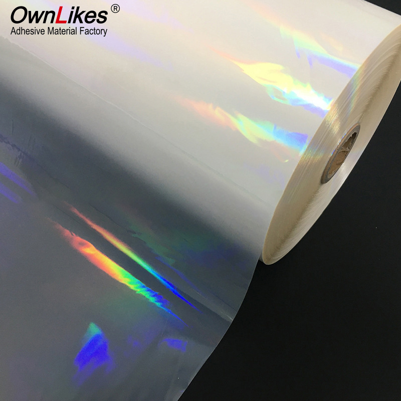 Flexography Holographic Clear Vinyl Self Adhesive Waterproof Rainbow Transparent Overlay Film A4 Size Cold Laminat