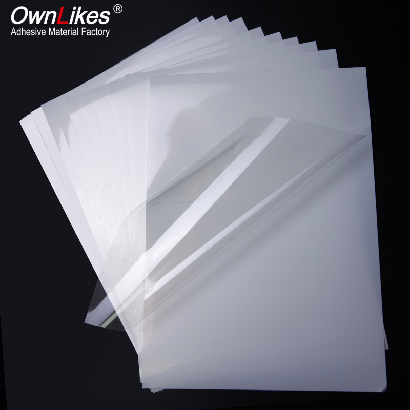 High quality Clear Self Adhesive A4 Waterproof Label Inkjet Stickers Paper Full Sheet Transparent Vinyl Sticker Printer Paper