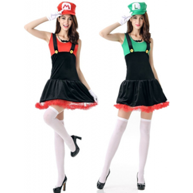 hot sale sexy game character super mario party mario luigi carnival fancy outfit