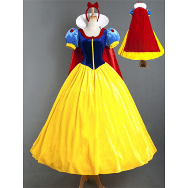 Velvet and Silk snow white costume for adult women christmas cosplay costume with petticoat