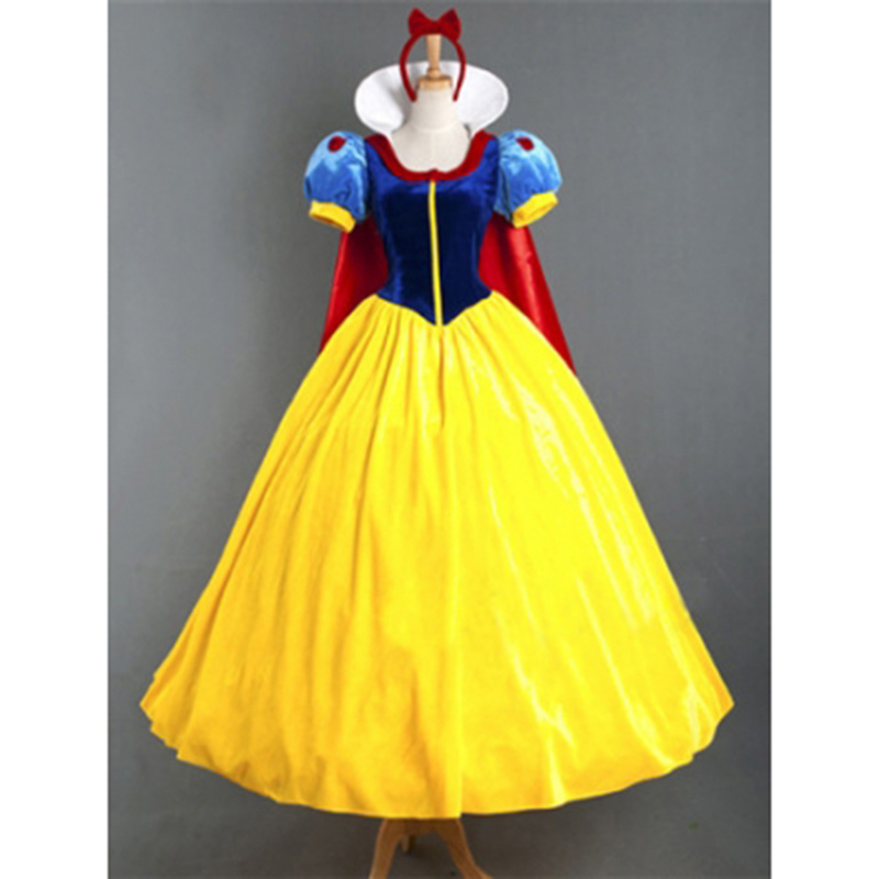 Velvet and Silk snow white costume for adult women christmas cosplay costume with petticoat