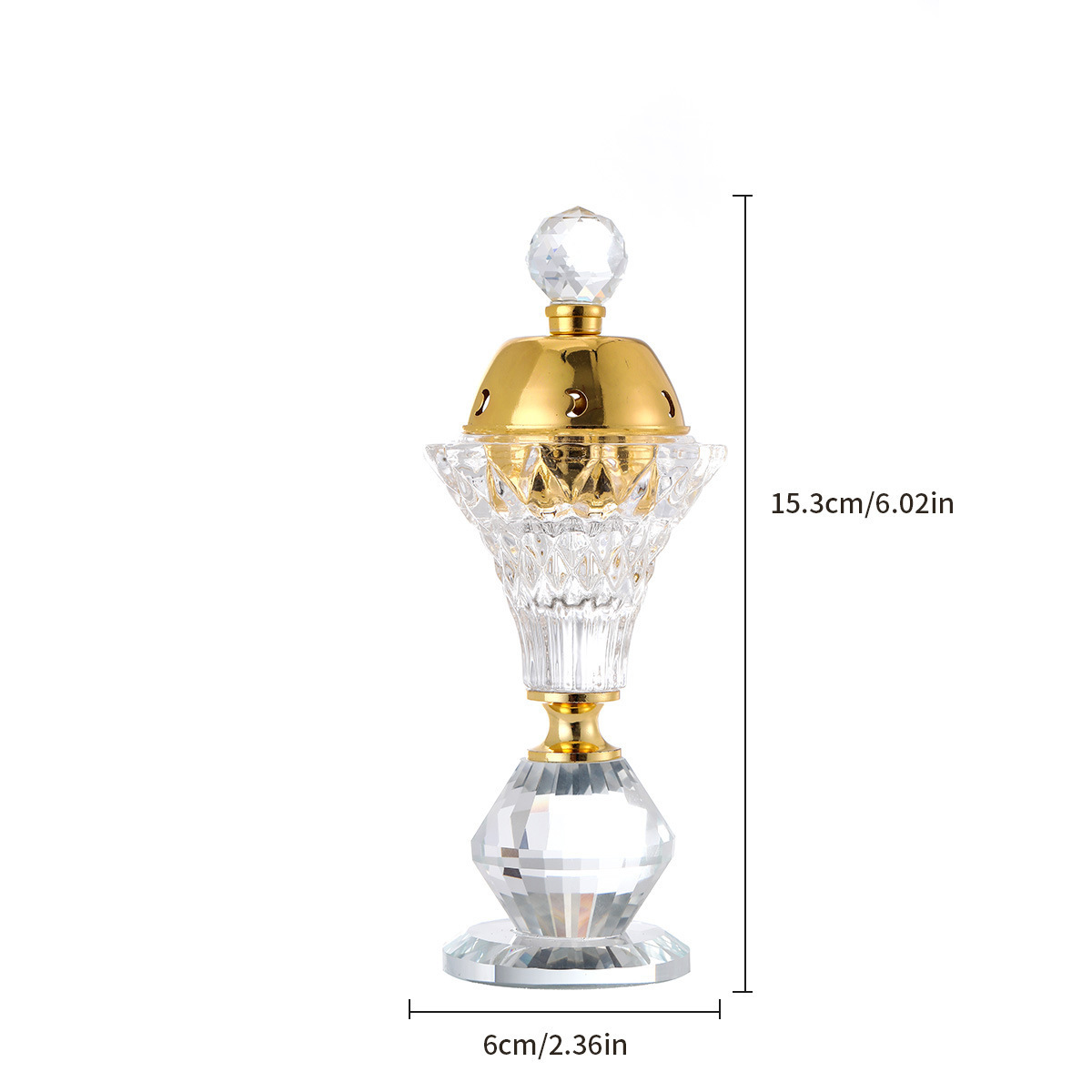 Hot Sale Crystal Arabic Gold Incense Burner Home Decoration Bakhoor Burner