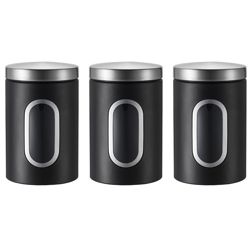 3Pcs Stainless Steel Tea Tank Coffee Sugar Storage Canisters Jars Pots Kitchen Food Container for Grains Nuts Cans Box Bottels