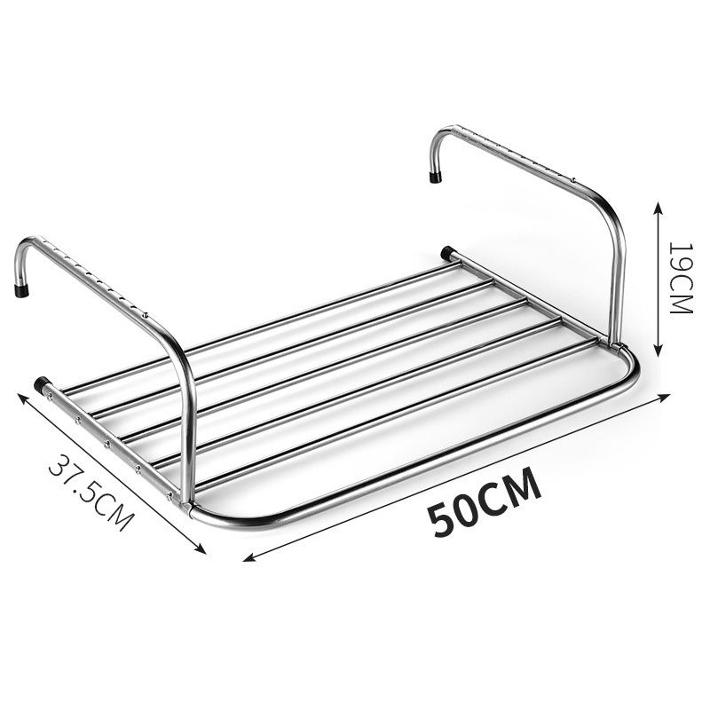 OWNSWING Balcony Multifunctional Hanger Shoe Rack Drying Shoes Towel Clothes Hanger Window Guardrail Stainless Steel Storage