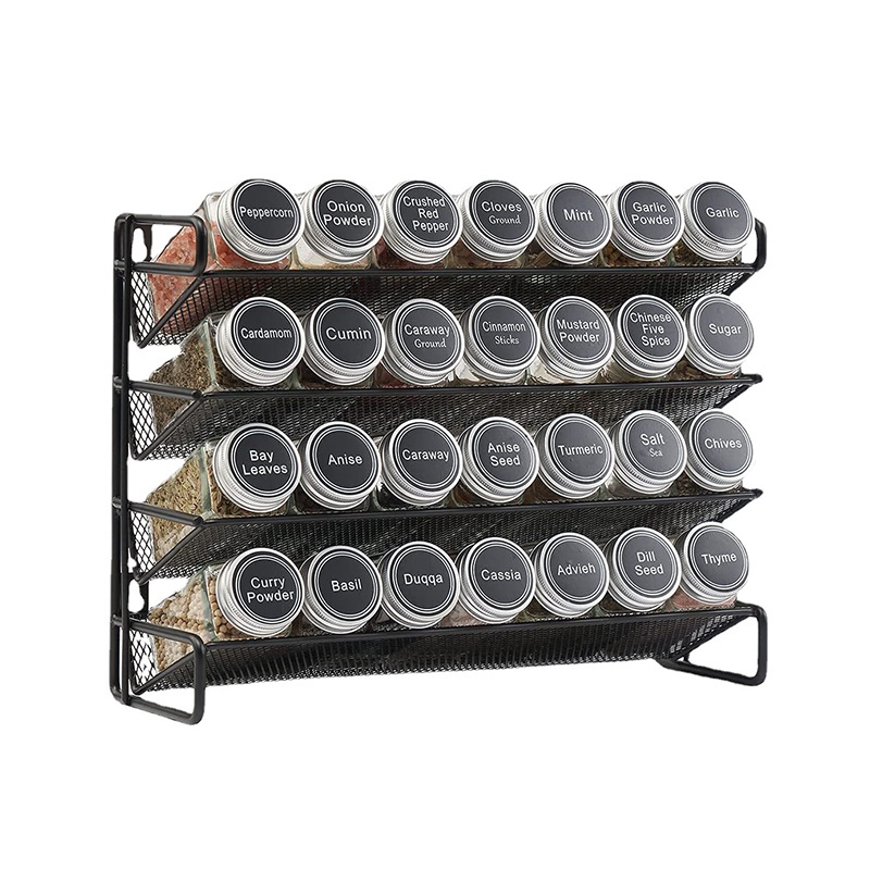 OWNSWING 4 Tier Drawer Spice Organizer Expandable Spice Rack Tray Seasoning Bottle Organizer Drawer Kitchen Pantry Storage Shelf