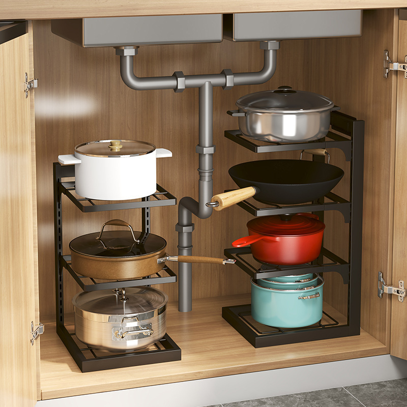 OWNSWING New Kitchen Pot Rack Multi-pot Rack Narrow Seam Countertop Corner Put Pots And Pans Wall-mounted Storage Rack