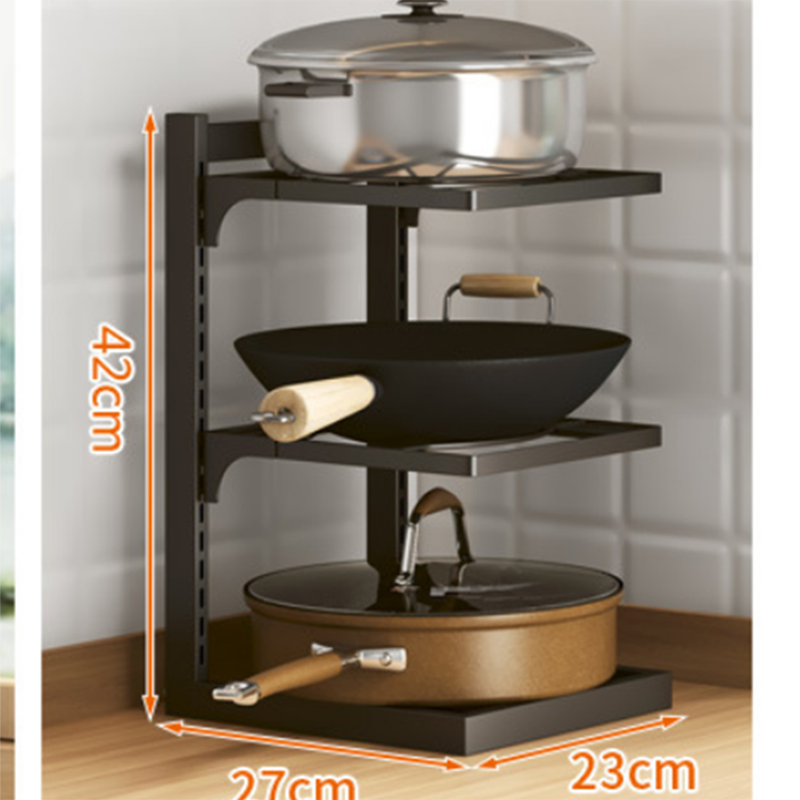 OWNSWING New Kitchen Pot Rack Multi-pot Rack Narrow Seam Countertop Corner Put Pots And Pans Wall-mounted Storage Rack