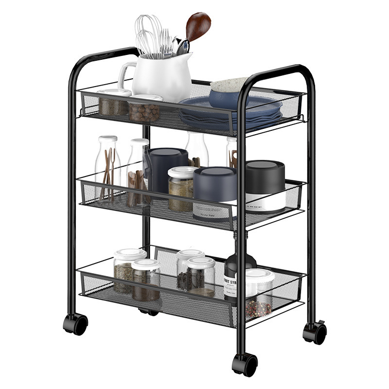 Rotating Storage Baskets Rack Stackable Metal Basket Kitchen Organizer Storage Shelf Cube Fruit Vegetable Organizer Trolley Cart