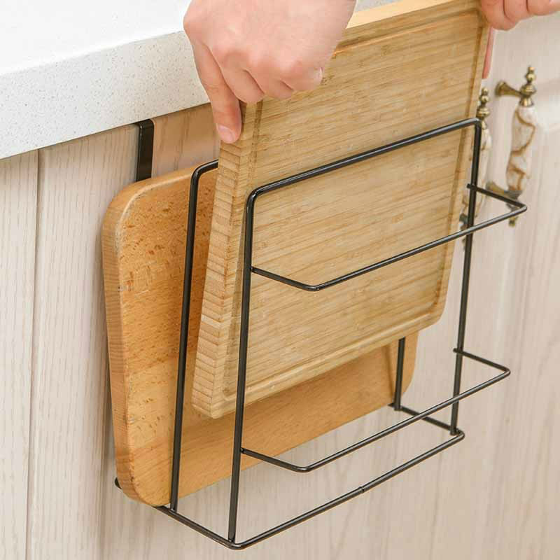 Metal Over the Cabinet Door kitchen Organizer Holder Wall Mounted Hanging Cutting Board Rack Draining rack