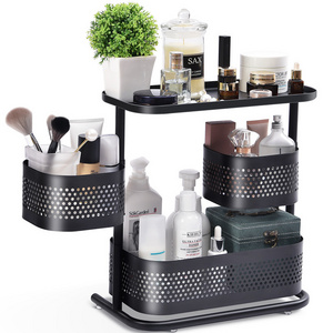 OWNSWING Metal kitchen rotating spice storage rack home bathroom counter organizer multifunctional shelves