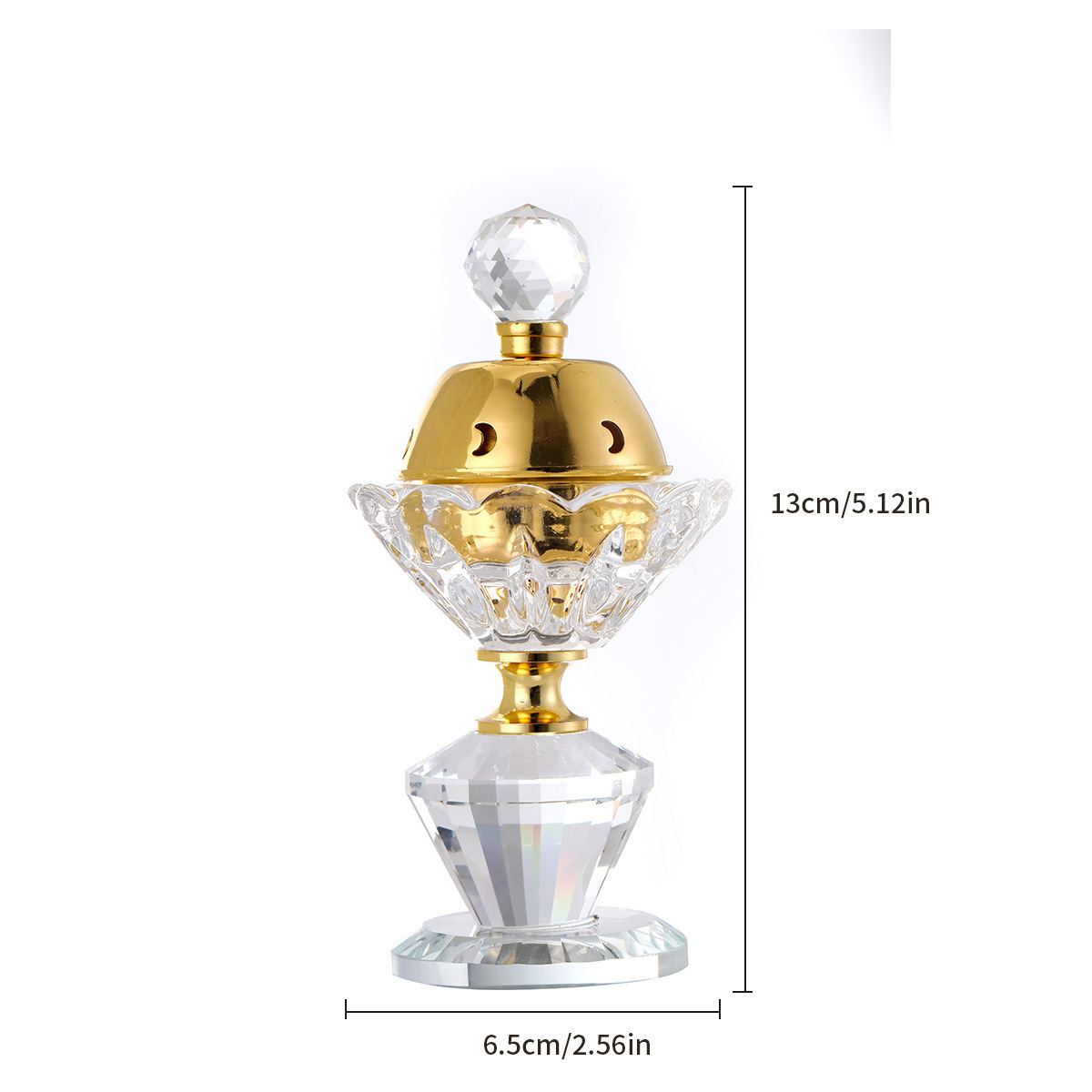 Hot Sale Crystal Arabic Gold Incense Burner Home Decoration Bakhoor Burner