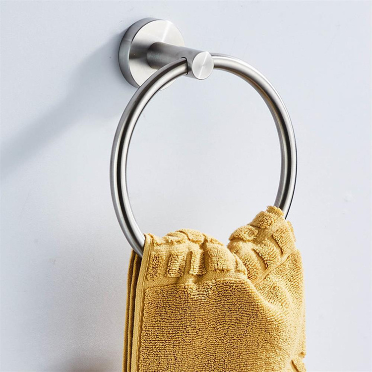 Towel Ring Hand Towel Holder Stainless Steel Towel Hanger Bathroom Accessories Contemporary Hotel Style Wall Hooks