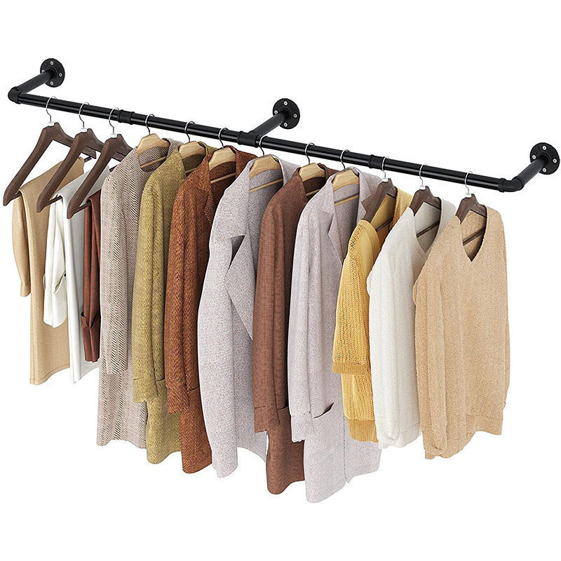 OWNSWING Industrial Pipe Clothing Rack Multi-Purpose Hanging Rod for Closet Storage Wall-mounted Hanging Display Rack