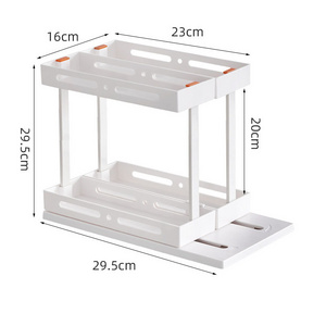 OWNSWING Multifunctional Rotating 2 Tier Spice Rack Cabinet Caddy Cupboard Organizer Swivel Storage Shelf