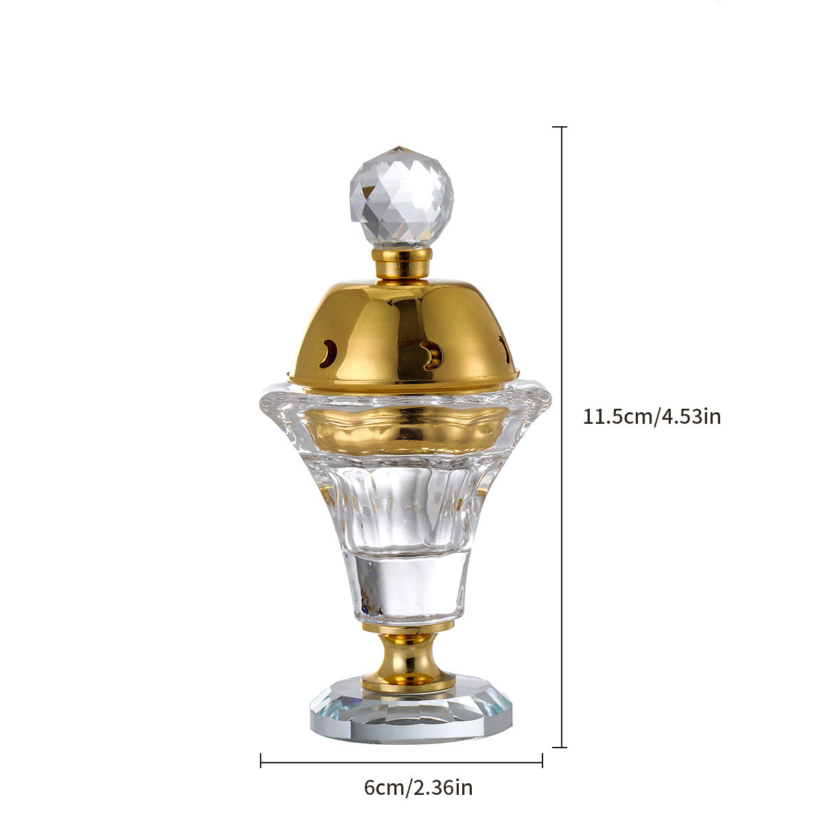 Hot Sale Crystal Arabic Gold Incense Burner Home Decoration Bakhoor Burner