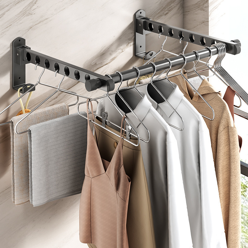 OWNSWING Retractable Folding Wall Hanger Folding Clothes Hanger Rack Clothes Storage Organizer Laundry Hanger Dryer Rack