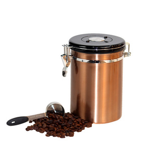 Coffee Storage Container Airtight Stainless Steel Coffee Canister Vault Coffee Bean Container with CO2 Valve to Keep Beans Fresh