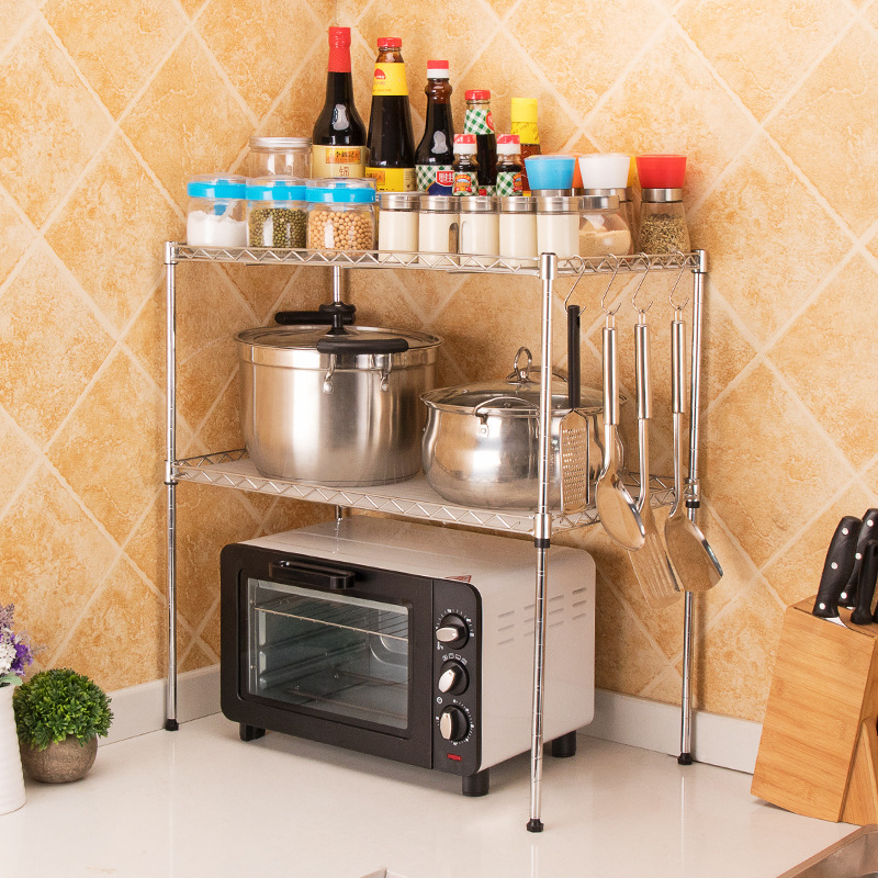 OWNSWING 3 Tier Kitchen Adjustable Metal Shelving Wire Rack Microwave Stand Microwave Oven Rack