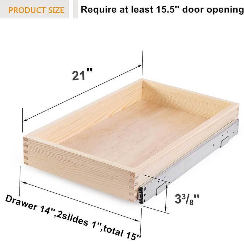 Pull Out Drawer For Cabinet 2 Tier Slide Out Metal Wood Storage Rack Shelf for Cabinets Under Sink Organizer for Kitchen