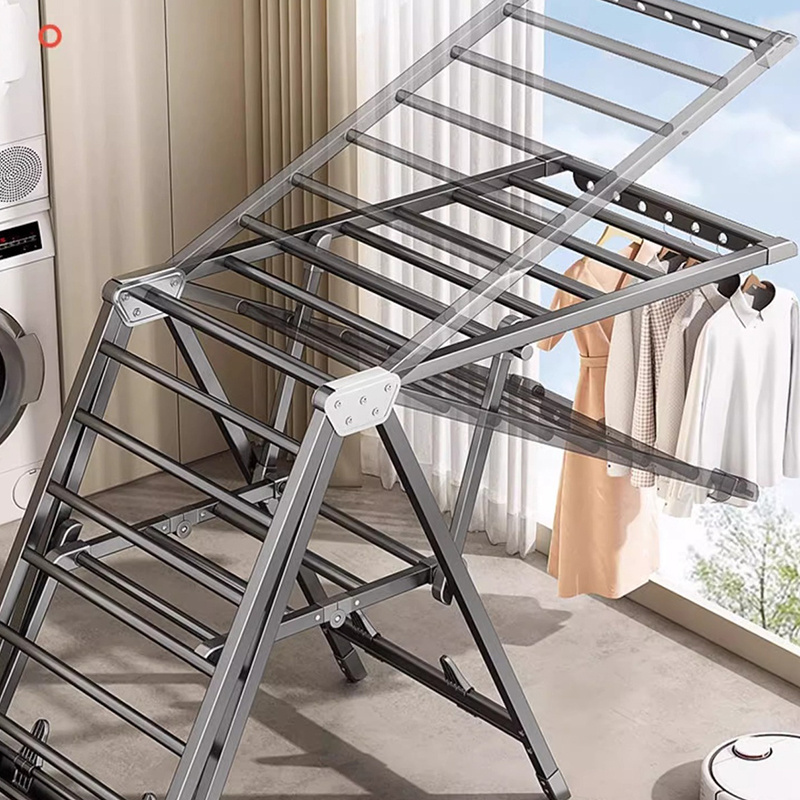 OWNSWING Modern And Simple Foldable Floor-Standing Household Indoor Wing-shaped Aluminum Alloy Clothes Drying Rack