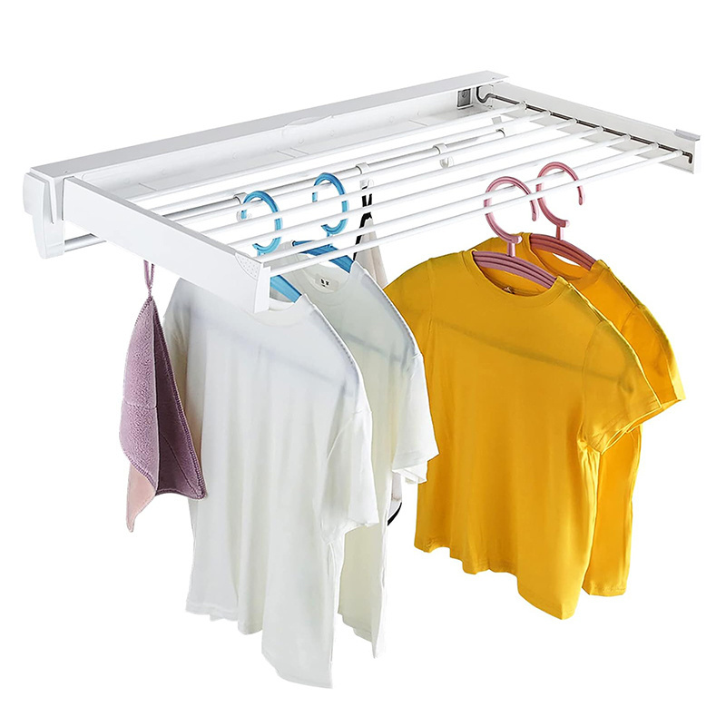 OWNSWING Foldable Outdoor and Indoor Drying Rack Wall Mounted Clothesline Space Saving Laundry Drier for Clothes Hidden Dry Rack