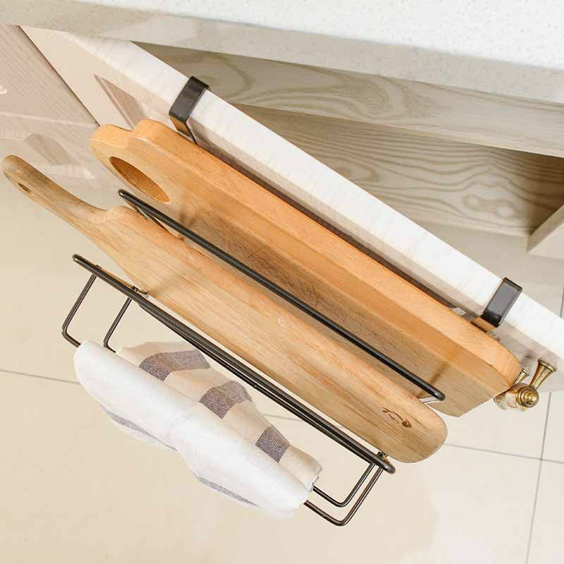 Metal Over the Cabinet Door kitchen Organizer Holder Wall Mounted Hanging Cutting Board Rack Draining rack