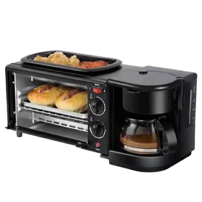 Multi functional household three in one breakfast machine coffee machine bread machine intelligent timed baking electric oven