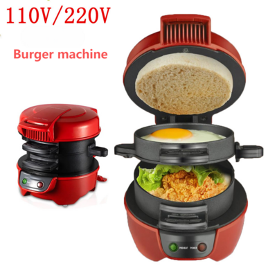 110V High Quality Burger Maker 3-in-1 Breakfast Maker Omelette and Toast Burger Maker