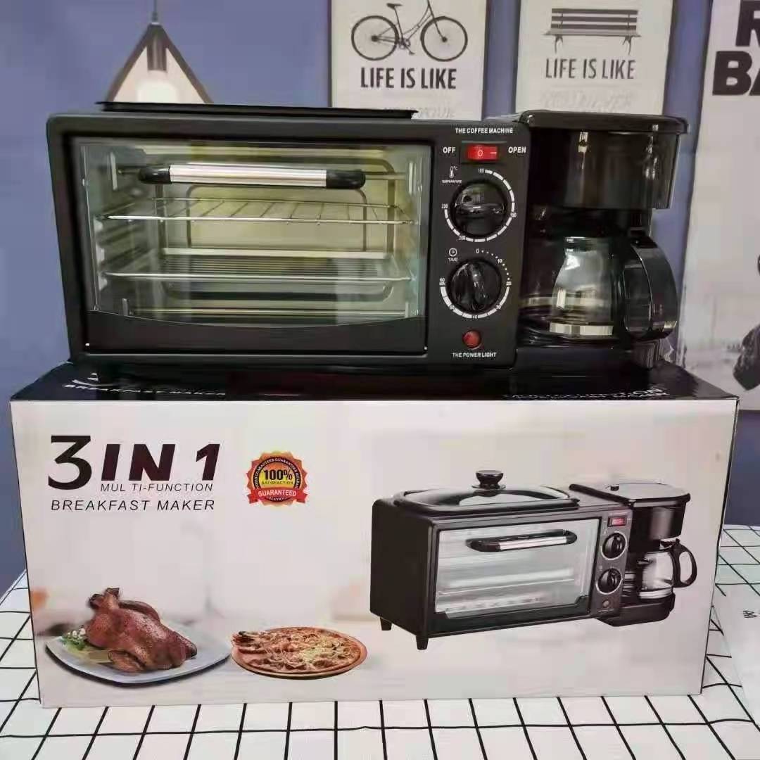 Multi functional household three in one breakfast machine coffee machine bread machine intelligent timed baking electric oven