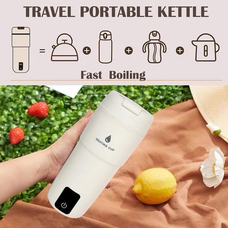 Portable Water Boiler with Temperature Control and LCD Display Stainless Steel Kettle Electric Travel Kettle