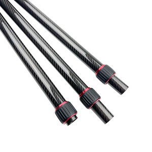 Custom Carbon Fiber Tube Connectors With Cap Twist locking Carbon Fiber Telescopic Tube 2M 3M Long