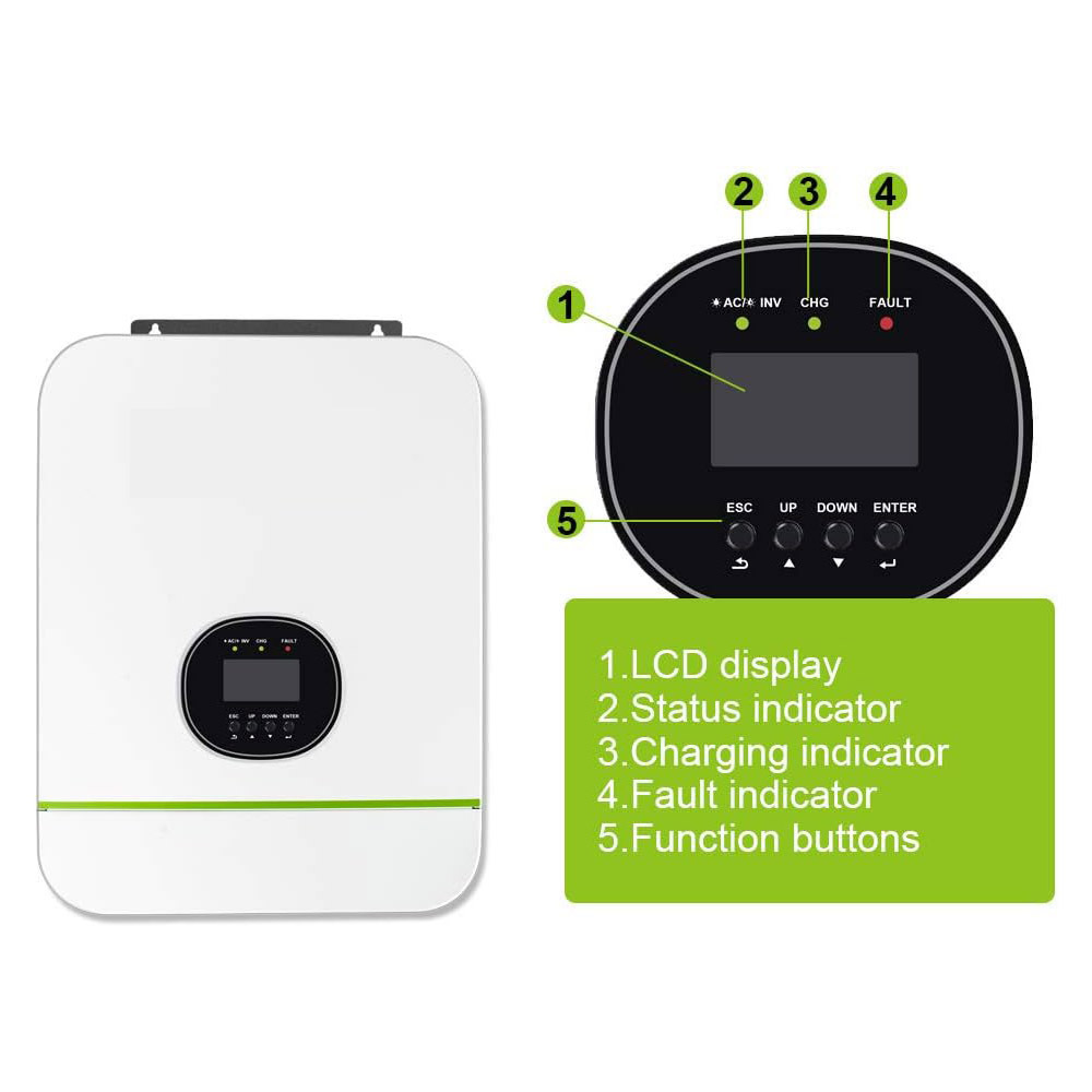 3KW 120V/240V  Split  Phase Solar Inverter 80A MPPT Solar Charge Controller  Off Grid Solar Inverters