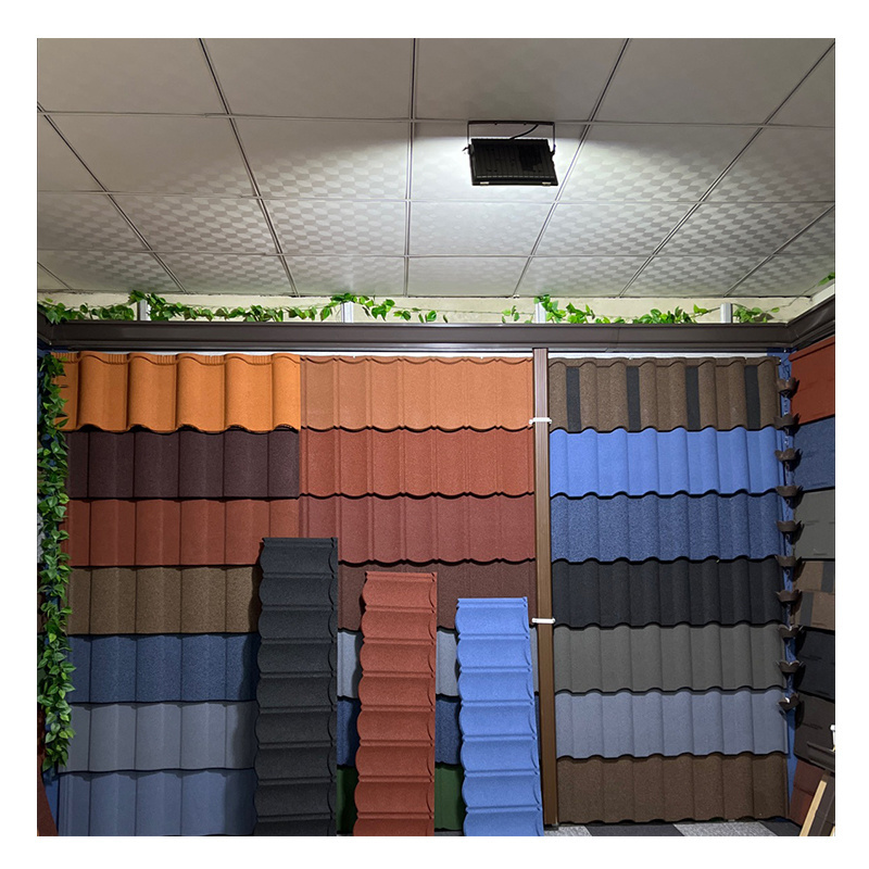 Modern Light Weight Roof Tiles Mould Stone Coated Metal Roof Tile Roofing Tiles Houses Building Materials Customization on sale