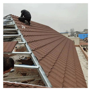 Colorful Stone Coated Roof Tiles Plain Roofing Sheets Made of Steel Metal Flat Building Materials for Apartment Shingle