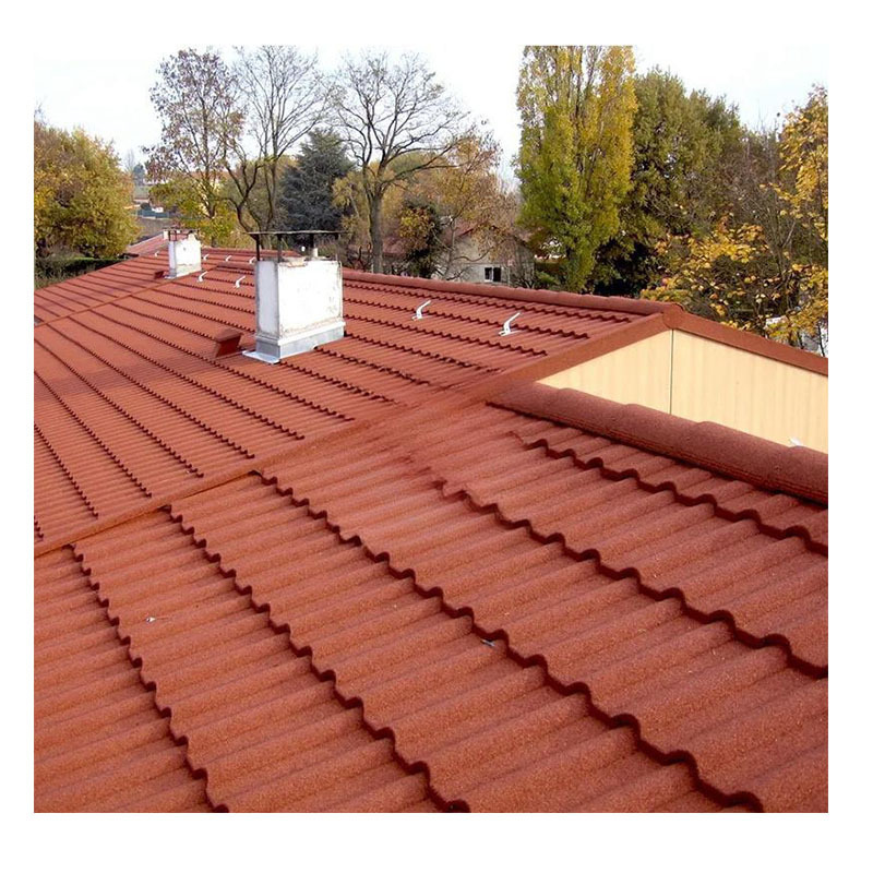 Cheap Interlocking Asphalt Shingles for Roofs Sand-coated metal, steel, stone roof tiles for a pavilion